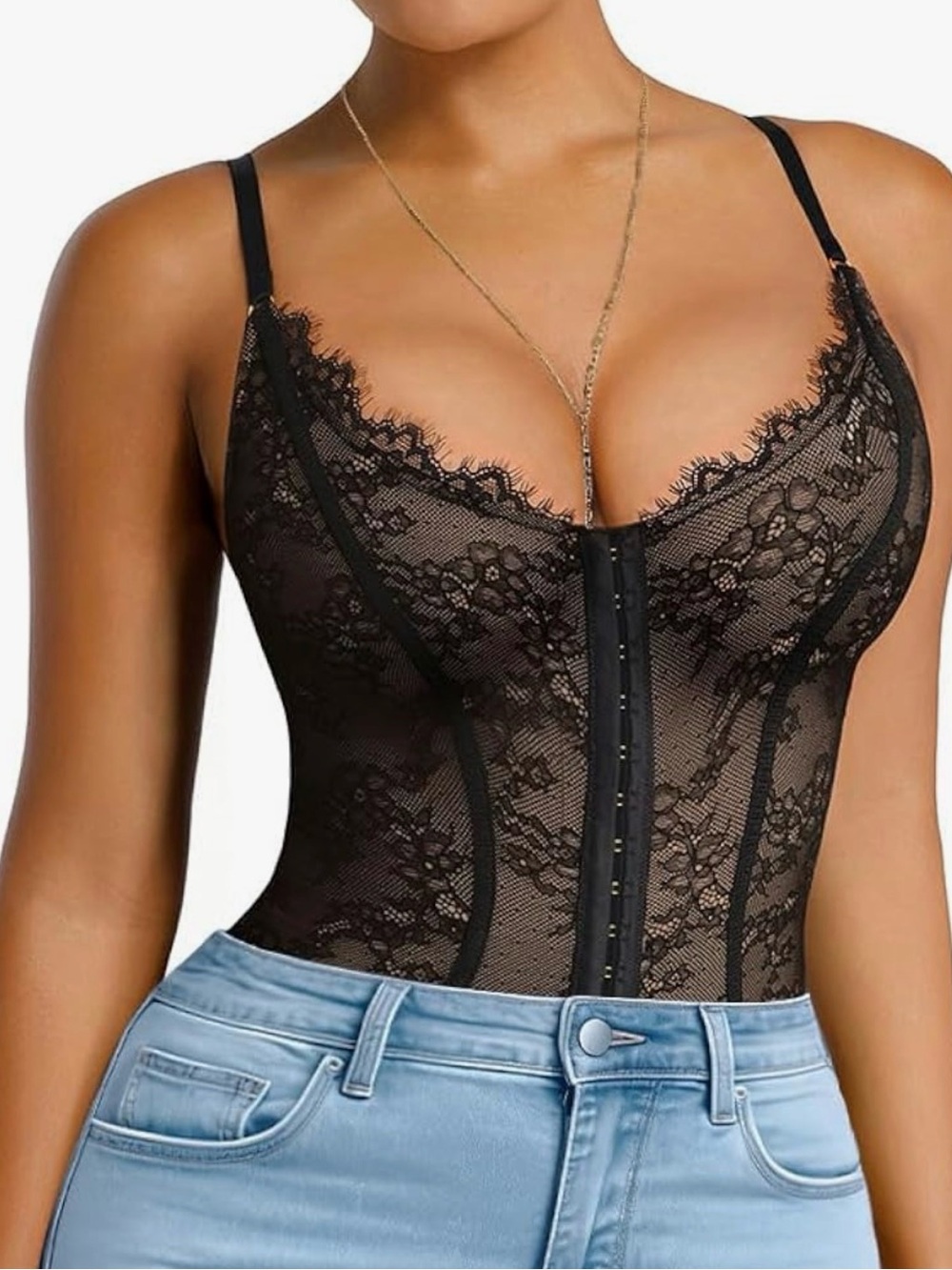 Shapellx Lace Bodysuit Tummy Control Body Suits Shapewear Body Shaper XS